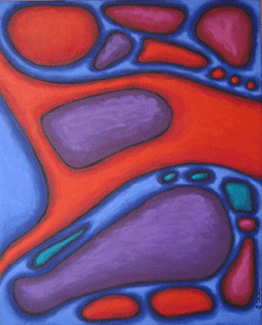 Abstract canvas panel in Acrylic, of 'organic' origin